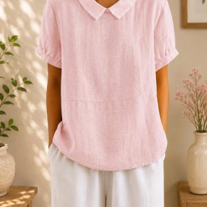 Classic Relaxed Fit Women’s Collar Blouse For Everyday Styling